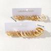 European and American popular metal creative exaggerated pearl earrings pearl twist atmospheric earrings set 11 pairs