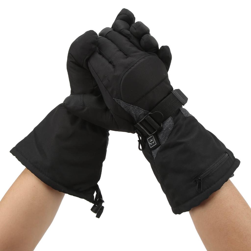 Heated Gloves for Men Women Rechargeable Finger Touch Screen 3 Heating Modes 100‑240V Black for Winter Outdoor EU Plug