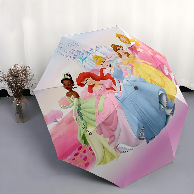 Princesses Castle Themed Automatic Opening and Closing Umbrella, Brightly Colored 8-rib Portable Umbrella, Suitable for Men and Women, A Per