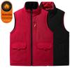 Men's Reversible Multi-Pocket Windproof Vest - Warm, Velvet-Lined, Sleeveless Jacket for Outdoor Casual Wear