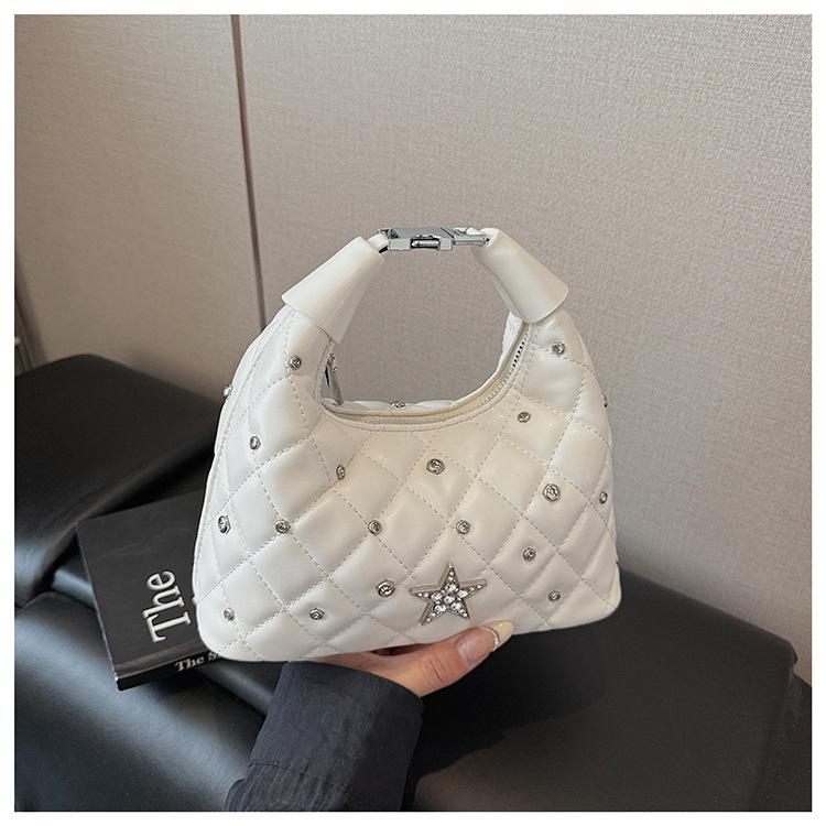 Crossbody Bag Women's 2025 New Trendy Fashion Diamond Bucket Bag Versatile Shoulder Chain Backpack