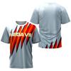 T-shirt da uomo stampata in 3D per sport all'aperto e fitness, traspirante, ad asciugatura rapida, manica corta, girocollo, pullover, top casual
