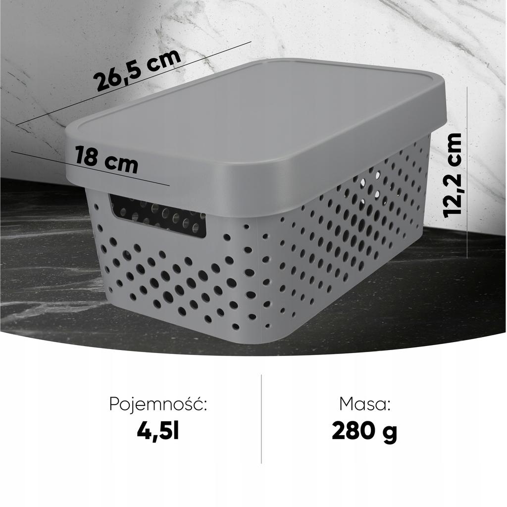 Curver Basket Container Box Lid Set of 3x