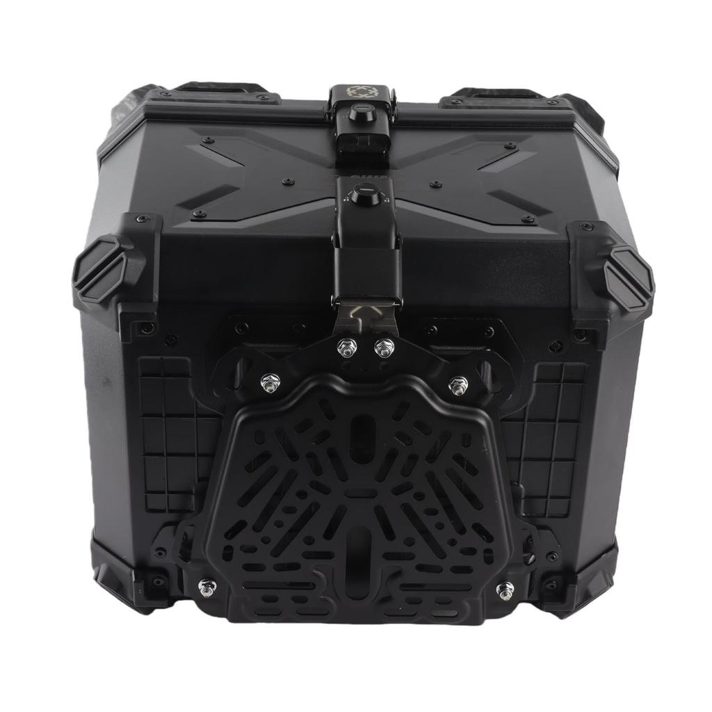 Motorcycle Rear Case 45L Water Resistant with Theft Proof Lock System Universal Motorcycle Tail Trunk Box Black