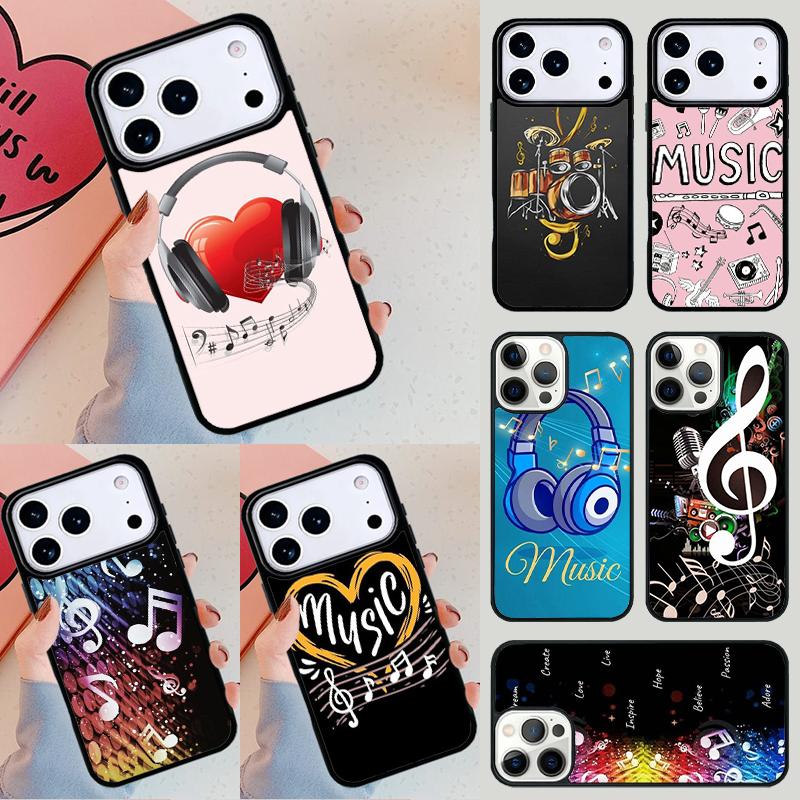 Musical Music Note Phone Case For iPhone 17 Air 14 15 13 12 Max Cover For Apple 16e 11 Pro Max Plus Coque