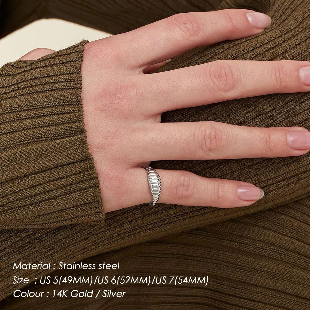 women Simple Fashion Style texture  tail ring 316L Stainless Steel tail ring Classic Couple For Women And Wedding Zircon 2025