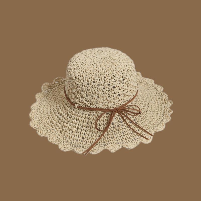 

Handmade straw hat female small fresh sun hat spring and summer travel sun protection hat sweet Mori versatile M（56-58cm）