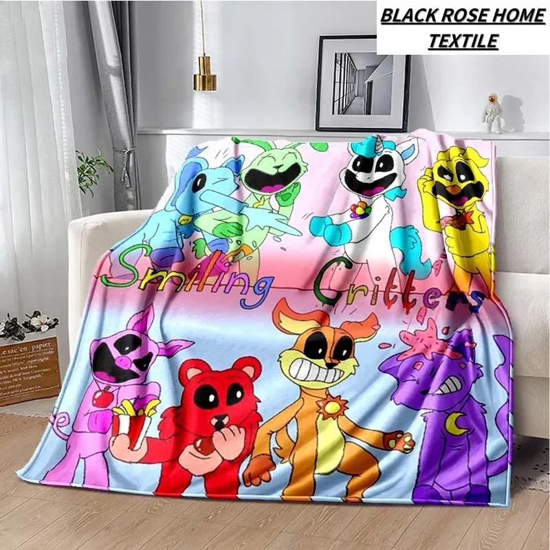 Fashion Art Print Cartoon Anime S-smiling critters Blanket Outdoor Car Travel Portable Camping Warm Cover Blanket Birthday Gift