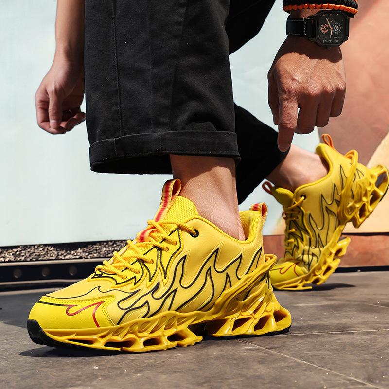 Large size blade tide shoes flame mesh breathable sneakers outdoor running leisure