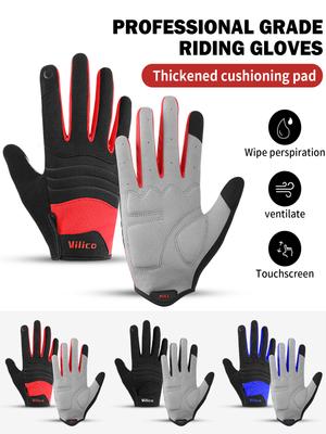 New Mtb Motorbike Gloves Men Thicken Absorption Shock Pads Breathable Nonslip Gloves For Work Mountaineering Hiking Cycling