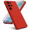 Silicone Case - BOOLING - for Samsung Galaxy S26 Ultra - Slim Anti-Scratch Shockproof - 2 Screen Protectors - Red