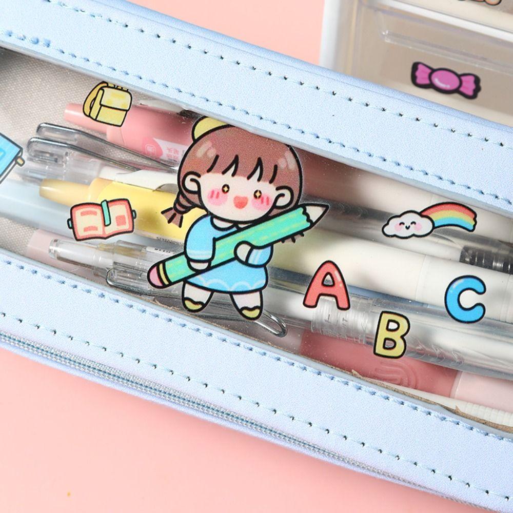 Multifunctional Pencil Box Large Capacity Pencil Bag Gift Cartoon Pencil Case Student