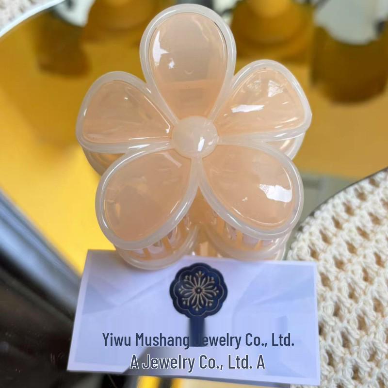 European Jelly Color Flower Claw Clip - Summer Beach Hair Accessory