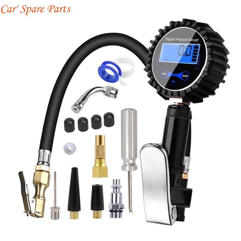 Y4UA Digital LCD Display Car Tire Air Pressure Inflator Gauges 200PSI Pressure Gauges