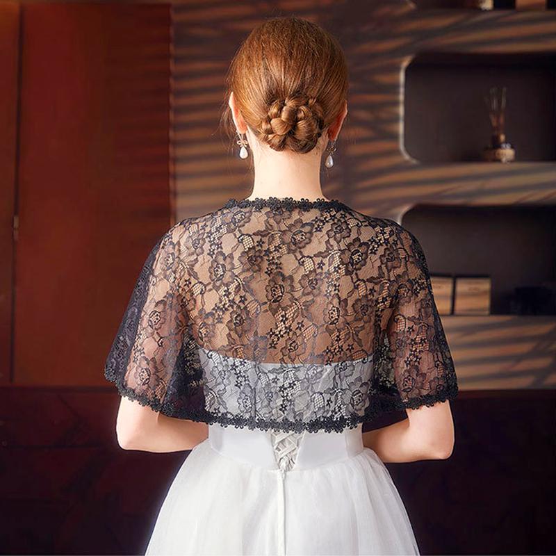 1Pc Diamant-Knopf Mode Mantel Moderne Spitze Schal Einfachheit Sonnenschutz Strickjacke Volltonfarbe Brautkleid