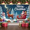 Christmas Decoration Colorful Presents Holiday Banner Santa Claus Banner Santa Sleigh Snowman Banner For Winter Festival Holiday
