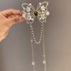 Rhinestone Butterfly Metal Hair Claw For Women Hairpins Vintage Crystal Pearl Pendant Hair Clips Female Hair Jewelry Accessories