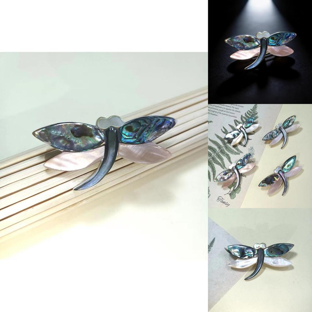 Shell Dragonfly Cartoon Brooch With Handcrafted Inlay For Girls And Women