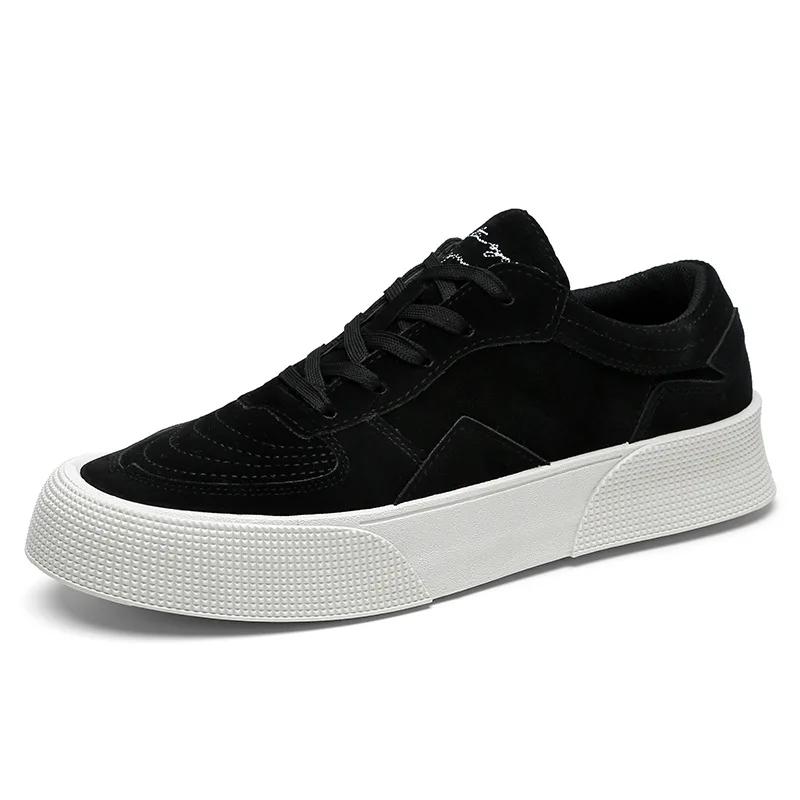 

Мужская повседневная обувь, мужская обувь из натуральной кожи, мужская спортивная обувь на шнуровке с толстой подошвой, дышащая легкая обувь для скейтбординга для мужчин 39 чёрный