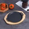 ZISIZ Round Cast Iron Teppanyaki Grill Pan