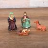 9Pcs Religious Christmas Nativity Scene Crafts Handmade Holiday Season Decor Colourful Xmas Sculpture Ornament Resin Decoration
