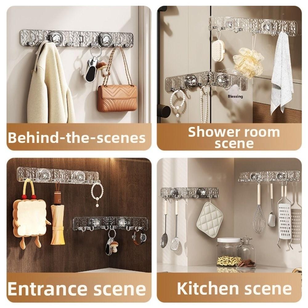 Detachable Wall Mounted Row Hook Waterproof Sundries Storage Hook  Bathroom Accessories