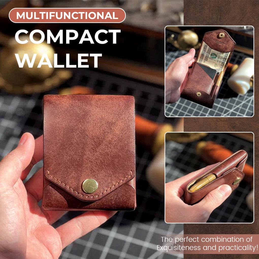 Slim Wallet With Pen Slot Large-Capacity Card Holder Handmade Leather Card Holder Wallets For Men Uk
