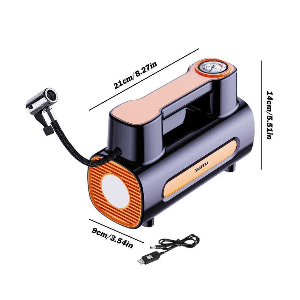 Vehicle Air Pump Tire Inflator Air Compressor With LED Light Compressor Pump Quick Tire Inflation For Car Bicycle