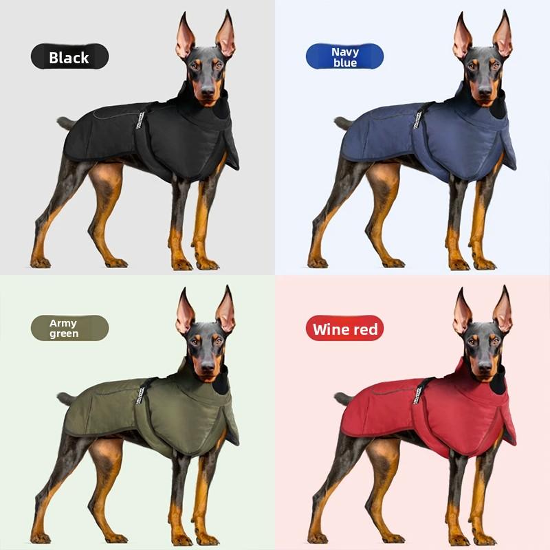 Thick Warm Reflective Dog Clothing Medium Large Dog Windproof Winter Dog Jacket Cold Proof Back Protection Fleece Pet Coat