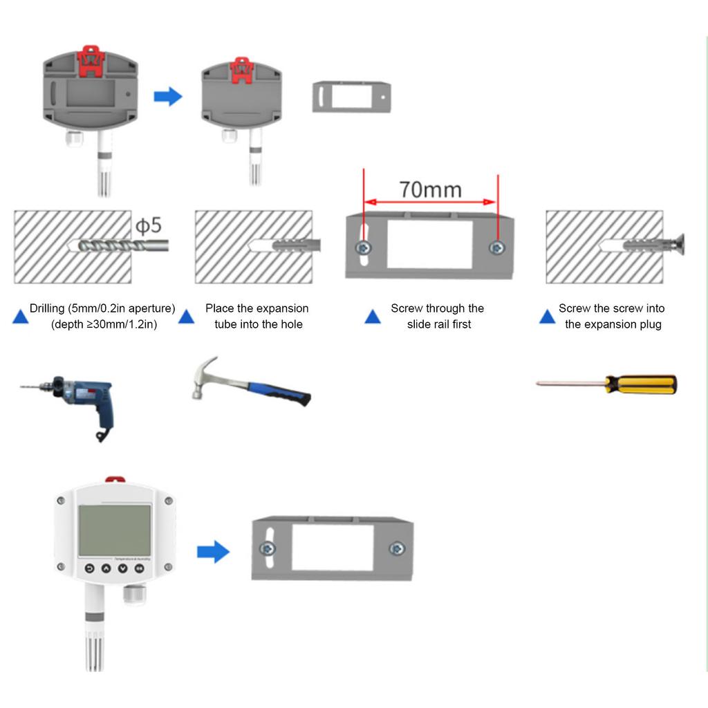 485 Temperature Humidity Transmitter High Accuracy Temperature Humidity Sensor with LCD Display 10~30V Temperature Sensor