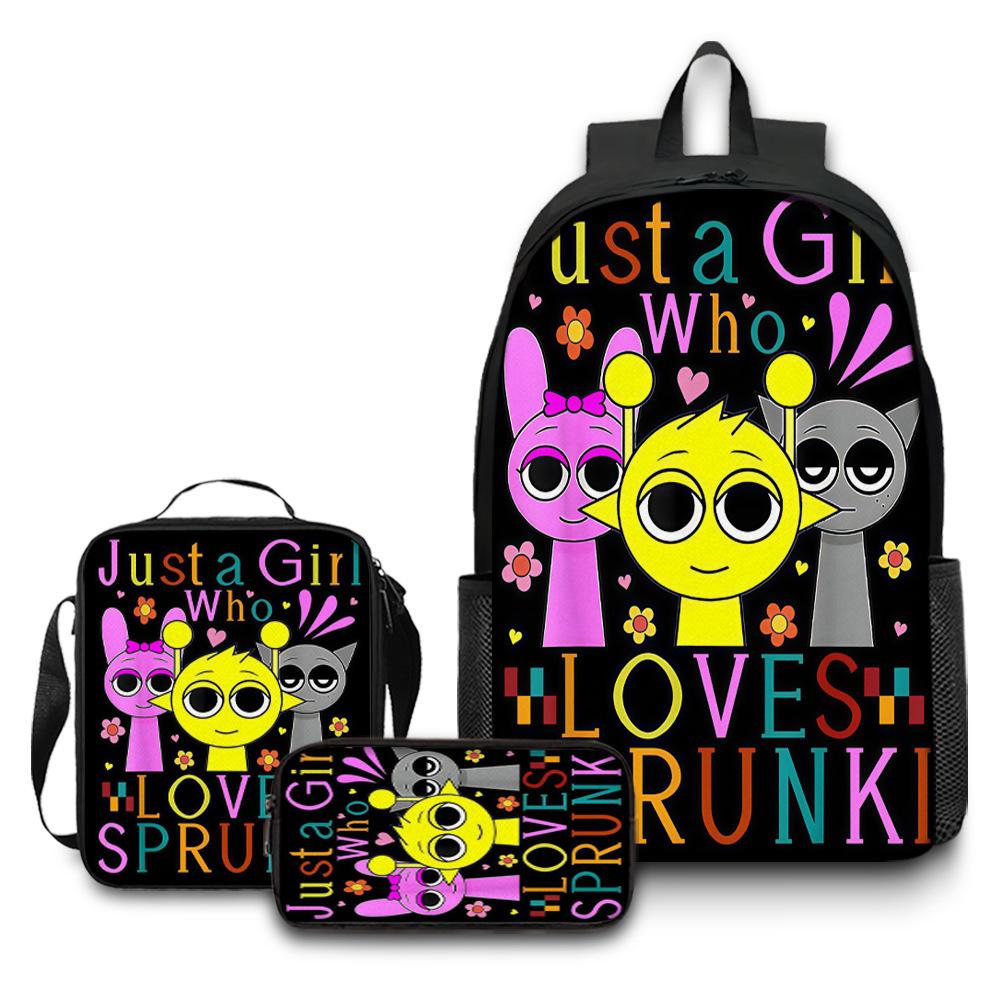 Rhythm Box Game School Bag Sprunki Load Reduction Cartoon Backpack Student Backpack Backpack D