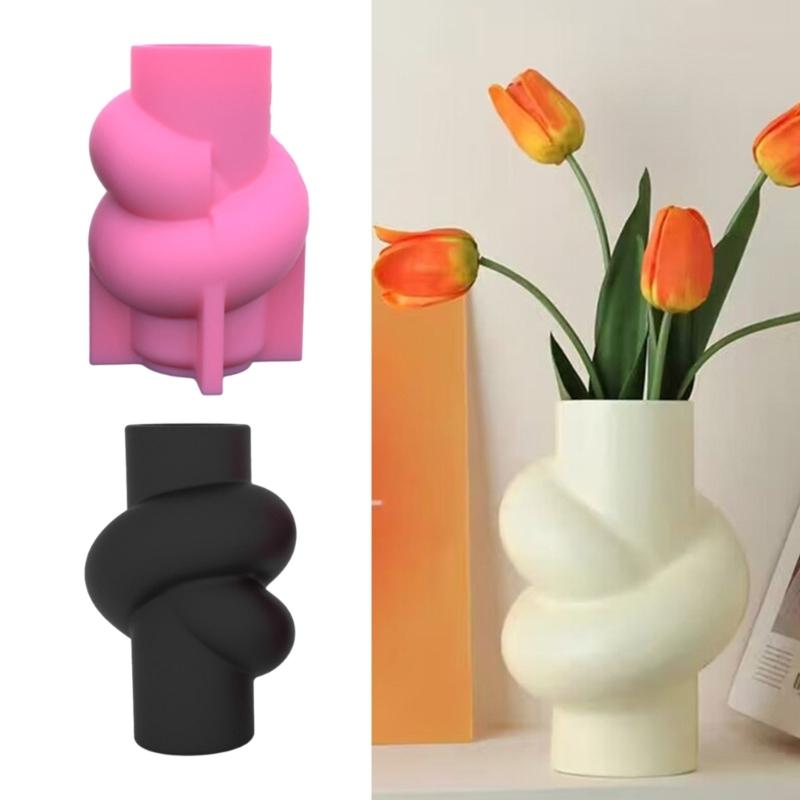 Unique Twist Knots Silicone Mold for DIY Vase Flower Arrangement Vase Resin Molds Desktop Decoration Table Centerpiece