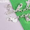 925 Sterling Silver Fashion Element Side Chain Exquisite Bracelet Gift Jewelry