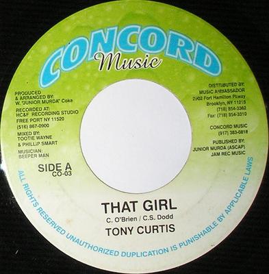7inch Record TONY CURTIS - That Girl CO03 Concord Music US Reggae, Ska & Dub Used