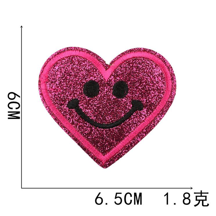 12-Color Gypsy Smiley Face Patch Sticker Computer Embroidery Love Embroidery Cloth Sticker Bag Decoration Patch Embroidery Chapter Boy