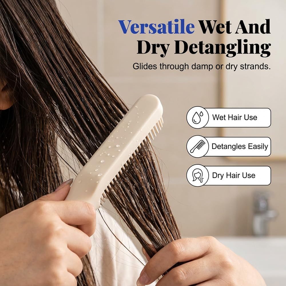 Self-cleaning anti-static massage comb, retractable pull-out comb, cushion massage detangling comb