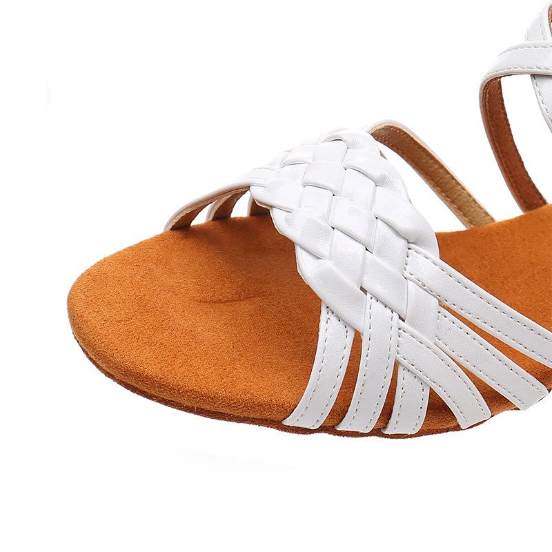Fashion Leather-uped Dancing Shoes  Adult Girls Latin Dancing Shoes High Heels 3.5cm White, Pink, Black Soft Soles for Practice Shoes