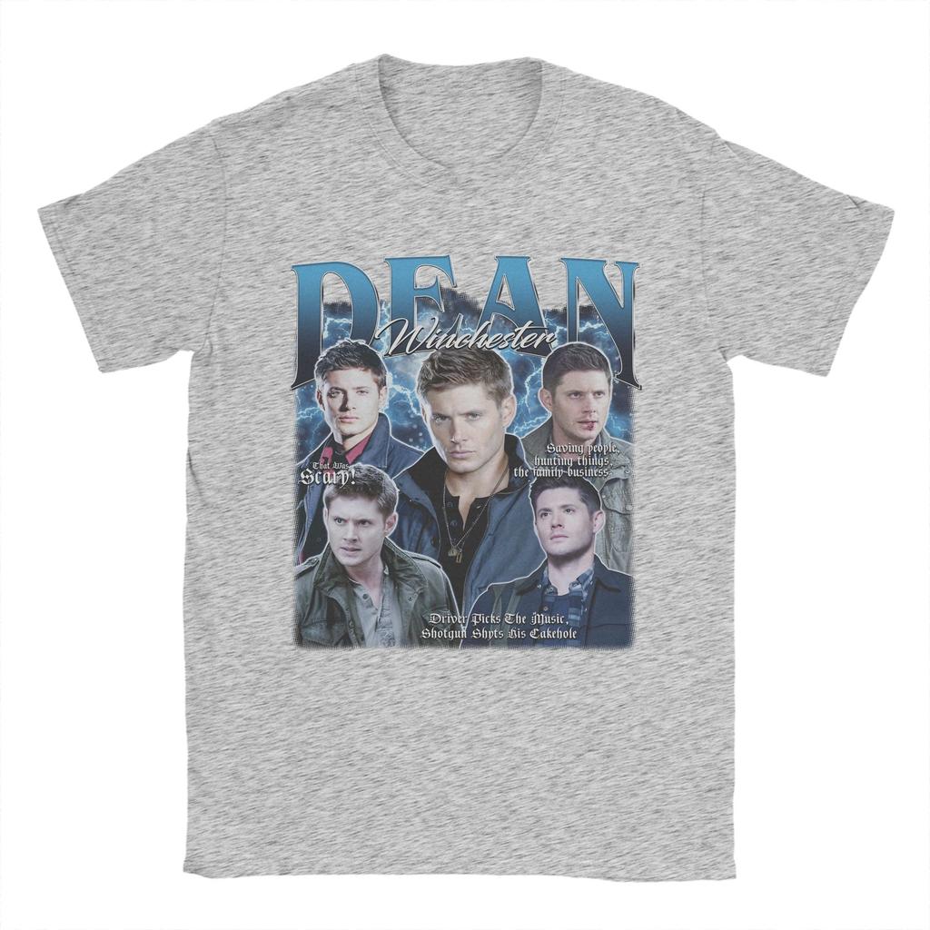 Men Dean Winchester Supernatural T Shirts  Cotton Clothing Casual Short Sleeve Crew Neck Tees Gift Idea TShirt