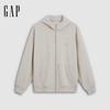 Gap Unisex Oversized Faux Silver Fox Velvet Hooded Zip-Up Jacket