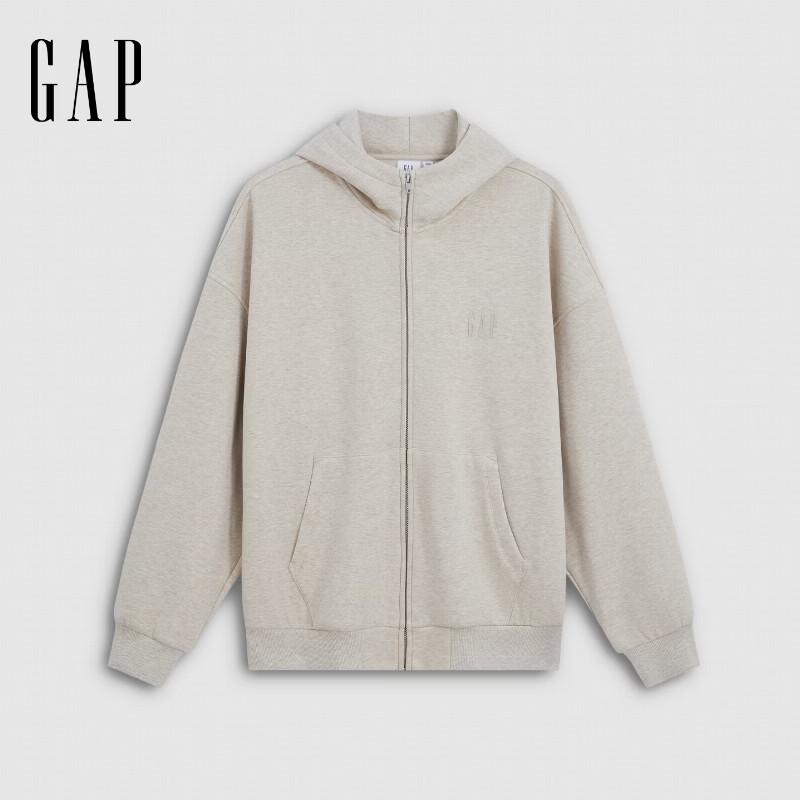 Gap Unisex Oversized Faux Silver Fox Velvet Hooded Zip-Up Jacket