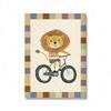 Funny Cartoon Animals Car Art Nursery Wall Posters Prints Lion Dog Bear Children Kid Room Canvas Painting Home Decor Pictures