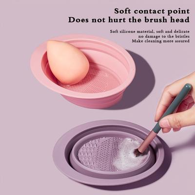 1pc Multi-functional Silicone Makeup Brush Folding Cleaning Bowl Brushes Powder Puff Beauty Washing Scrubber Pad Makeup Tools