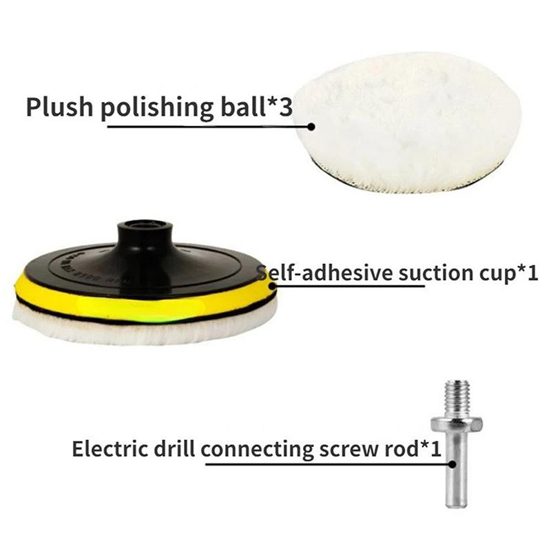 5Pcs 3/4/5 Inch Polishing Kit Car Polishing Pad Car Waxing Sponge Disk Wool Wheel Auto Paint Care Polisher Pads Car Gadget