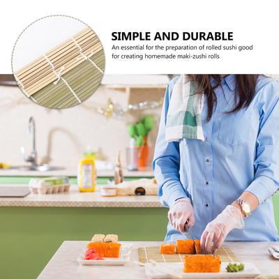 1 pezzo Tappetino di Bambù 24X24Cm Corda di Legno e Cotone Strumento per Preparare il Sushi per Rotoli Maki Fatti in Casa Utensili da Cucina e Bar Rullo per Sushi