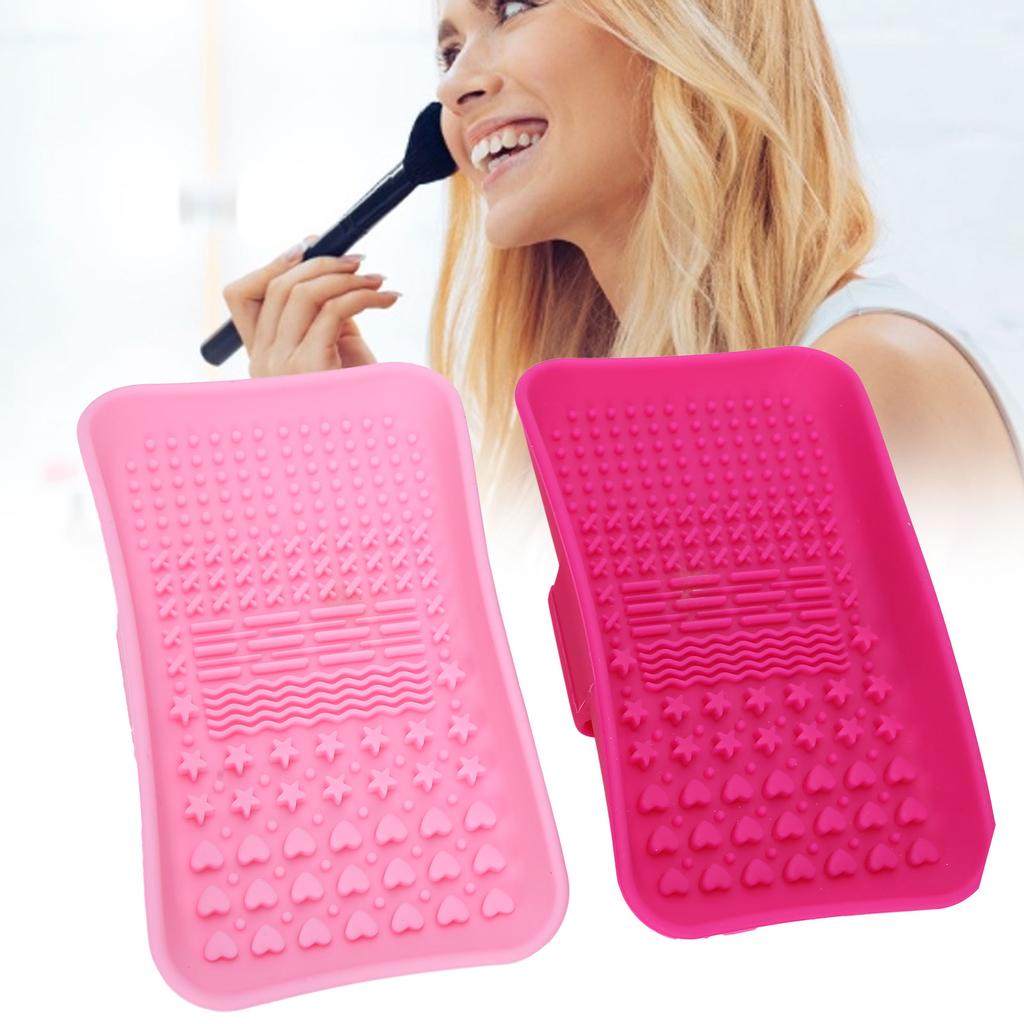2pcs Silicone Makeup Brushes Cleaning Pads Mats Cosmetic Makeup Brush Cleaners Washing Tool