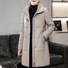 Middle Age Woman Winter Long Faux Sheepskin Coats Elegant Thick Warm Winter Parkas Female Leather Jacket