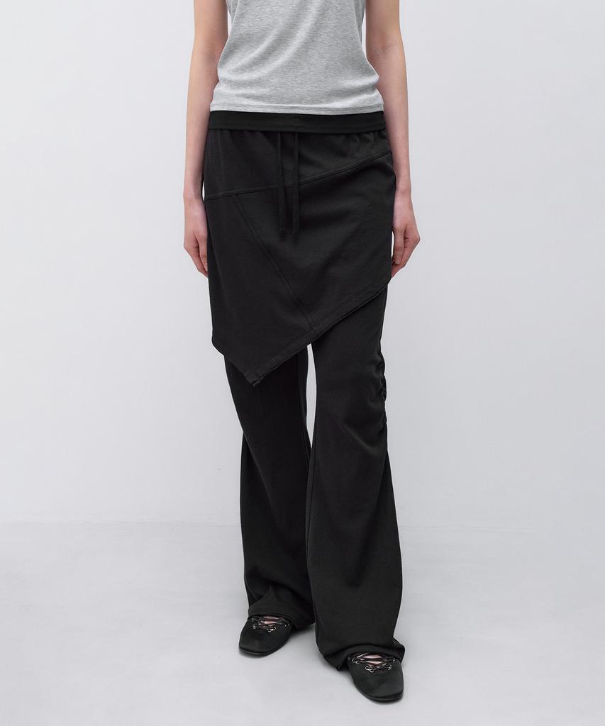INSILENCE WOMEN Double Layered Cotton Pants Black