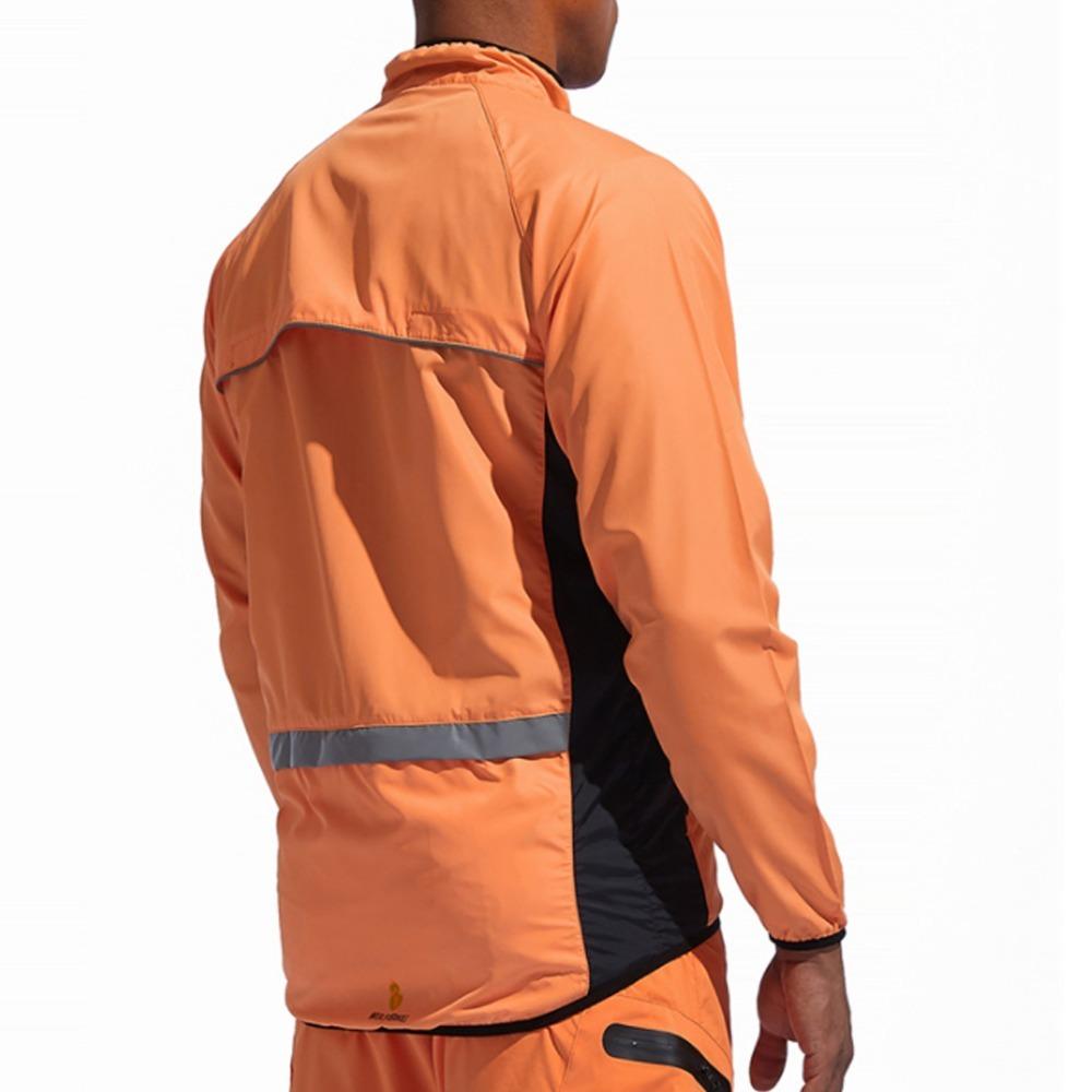 Windproof Men Cycling Jacket Orange Off Road Motorcycle Cycling Jacket  Mountain Bike Riding