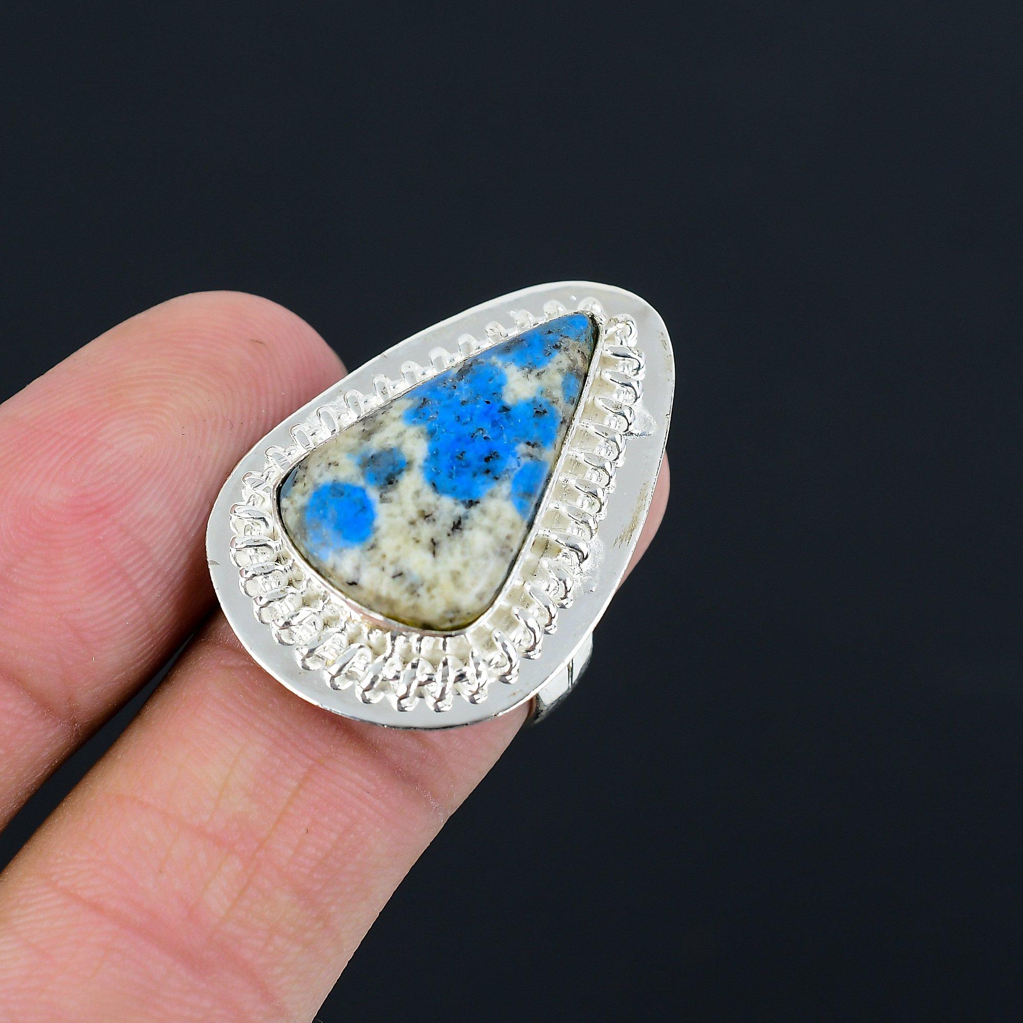 Womens day Sale 925 Silver Pear Natural K2 Jasper New Promise Ring Jewelry US 8 8