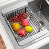 Adjustable Dish Organizer Stainless Steel Dish Washing Shelf Functional Dish Drying Rack  Fruits